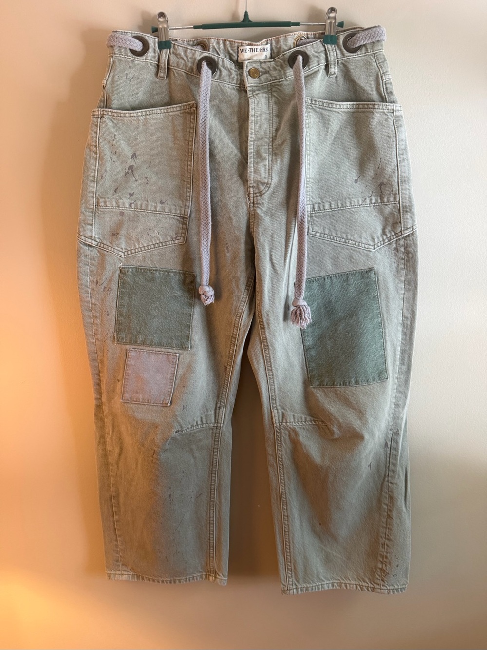 Free People We The Free Patchwork Carpenter Utility Jeans | Size 31 | EUC - Picture 3 of 5